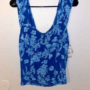 Free people Vanessa tank cerulean combo